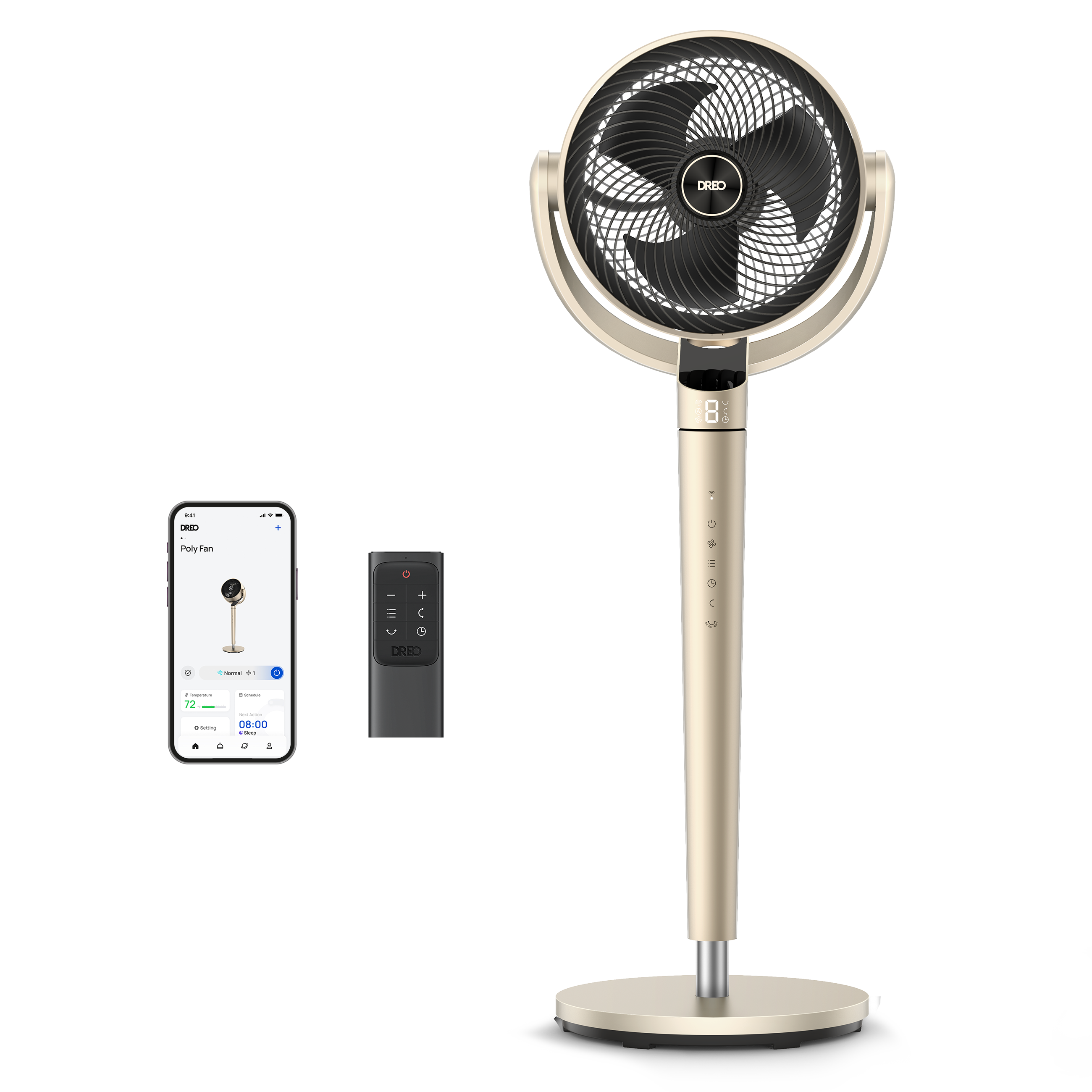 all in one smart air circulator fans gold