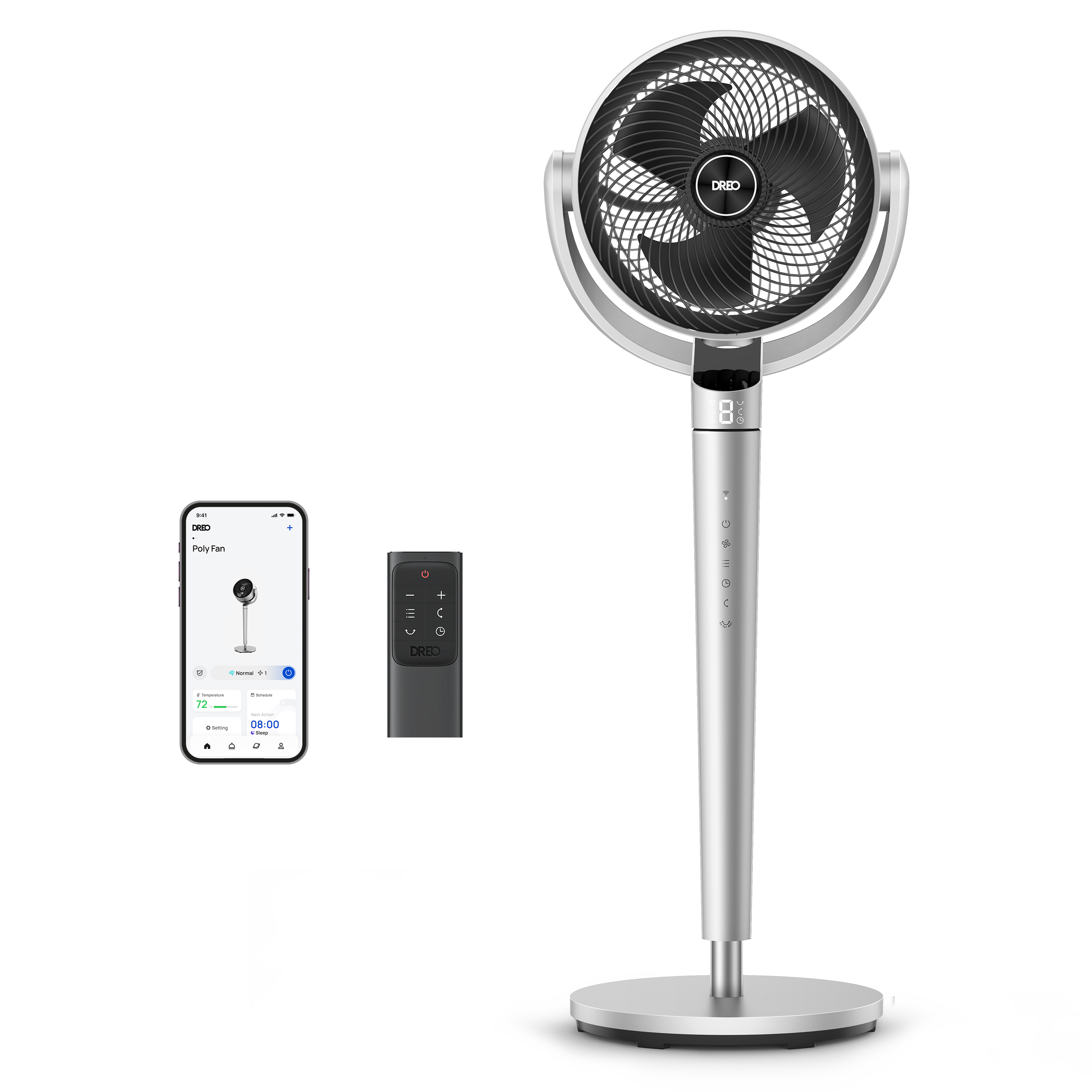 all in one smart air circulator fans silver